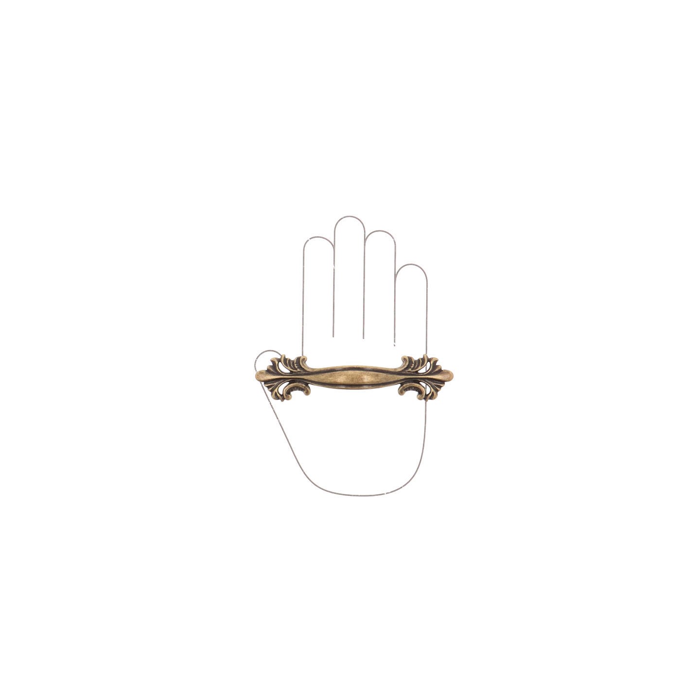 Poignée pour meubles en zamac Entraxe 64mm Florence antique - Marron, Zamak - Image 4