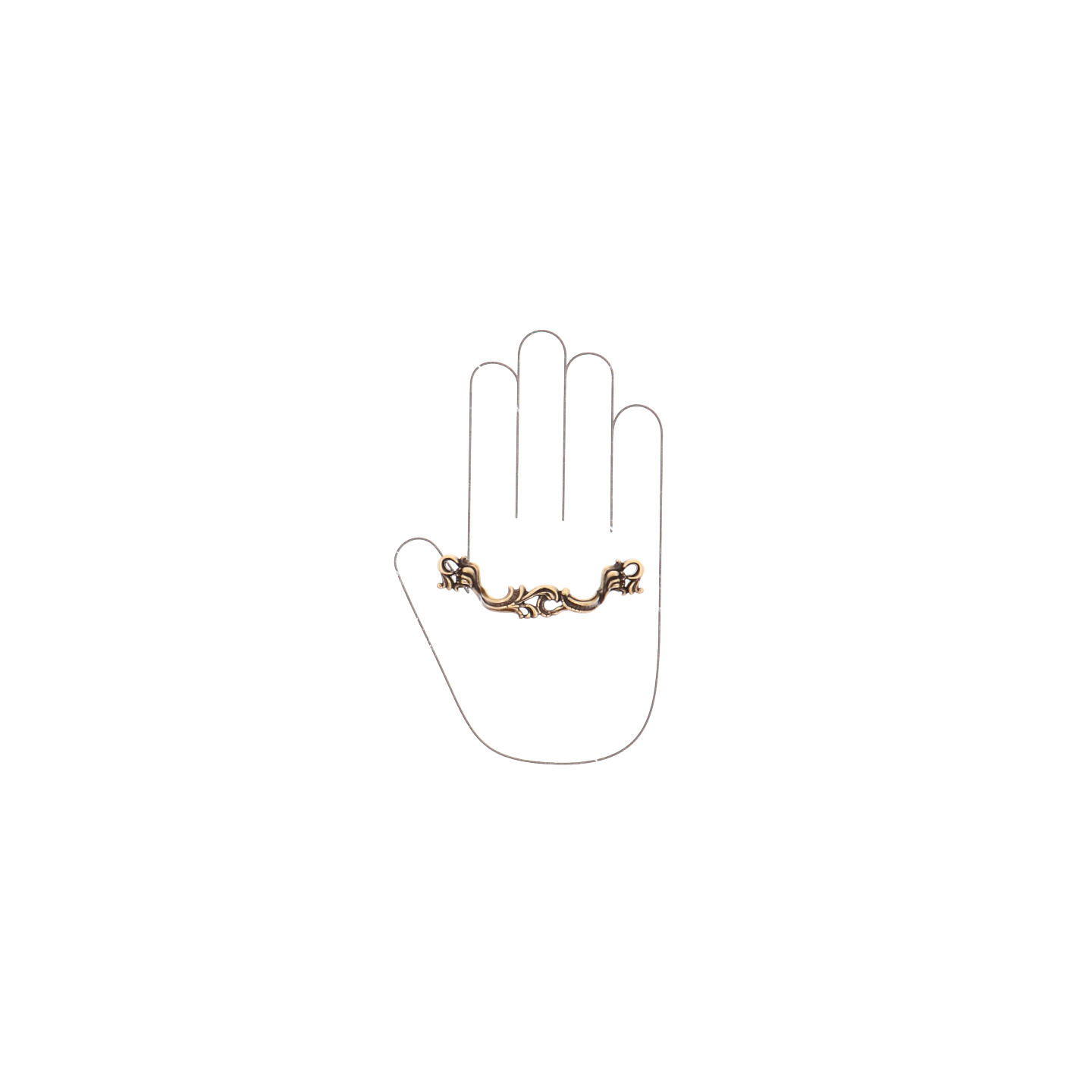 Poignée pour meubles en zamac Entraxe 64mm Florence antique - Marron, Zamak – Image 4