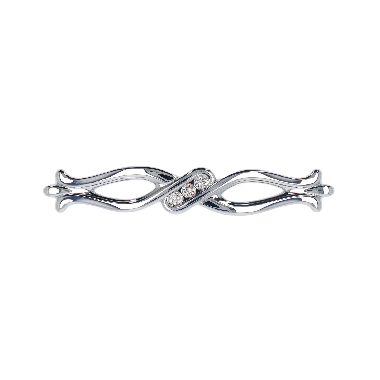 Poignée pour meubles en zamac et cristal Entraxe 96mm chrome poli - Gris / argent, Zamak – Image 3
