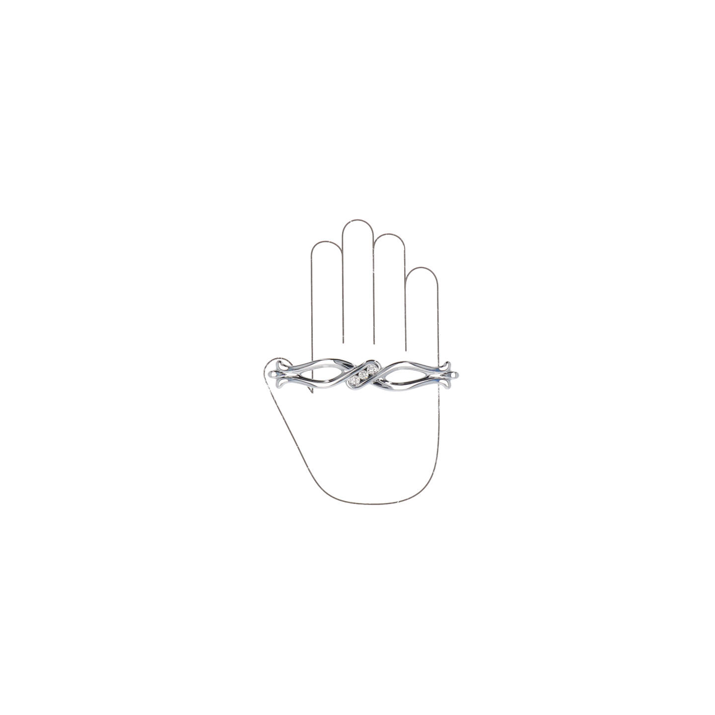 Poignée pour meubles en zamac et cristal Entraxe 96mm chrome poli - Gris / argent, Zamak – Image 4