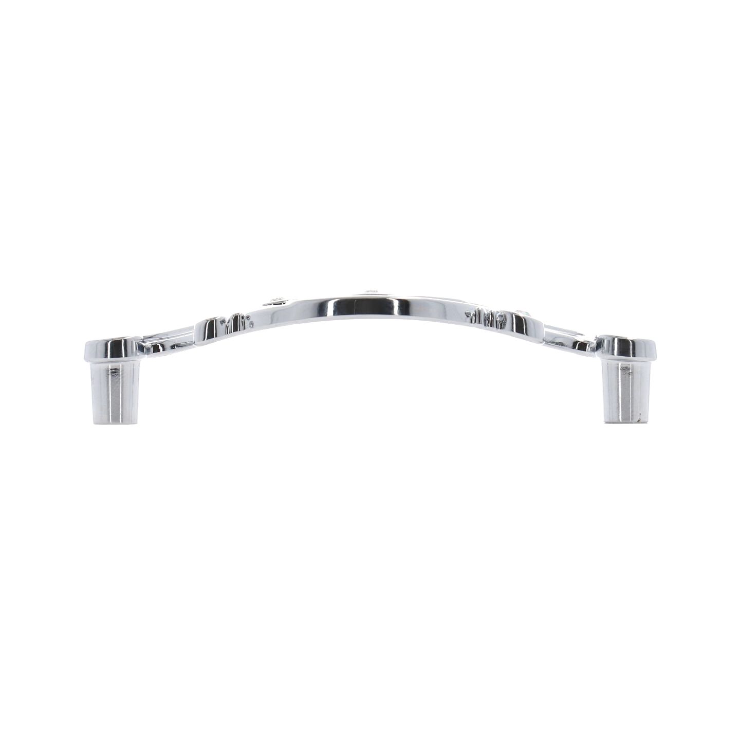 Poignée pour meubles en zamac et cristal Entraxe 96mm chrome poli - Gris / argent, Zamak – Image 2