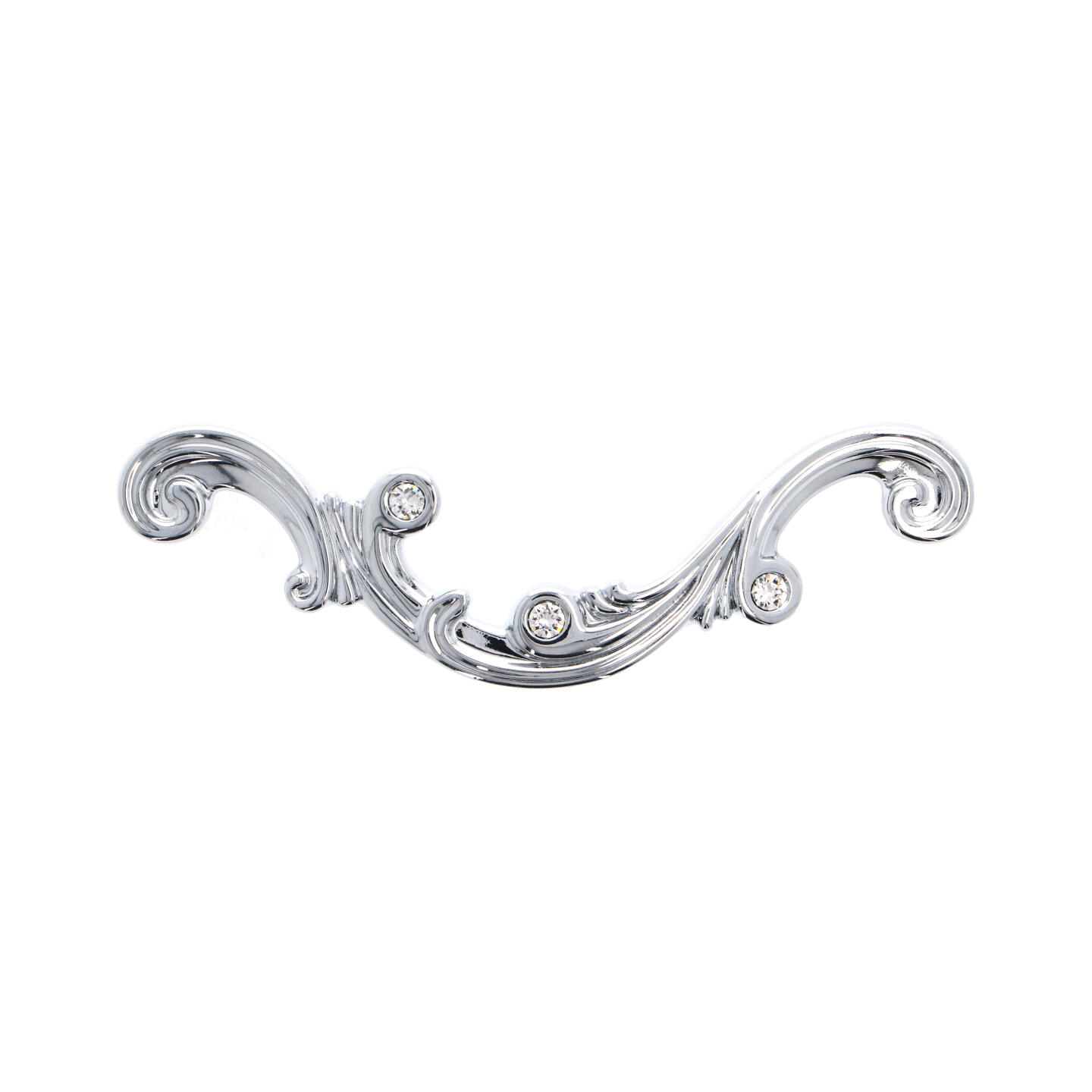 Poignée pour meubles en zamac et cristal Entraxe 96mm chrome poli - Gris / argent, Zamak – Image 3