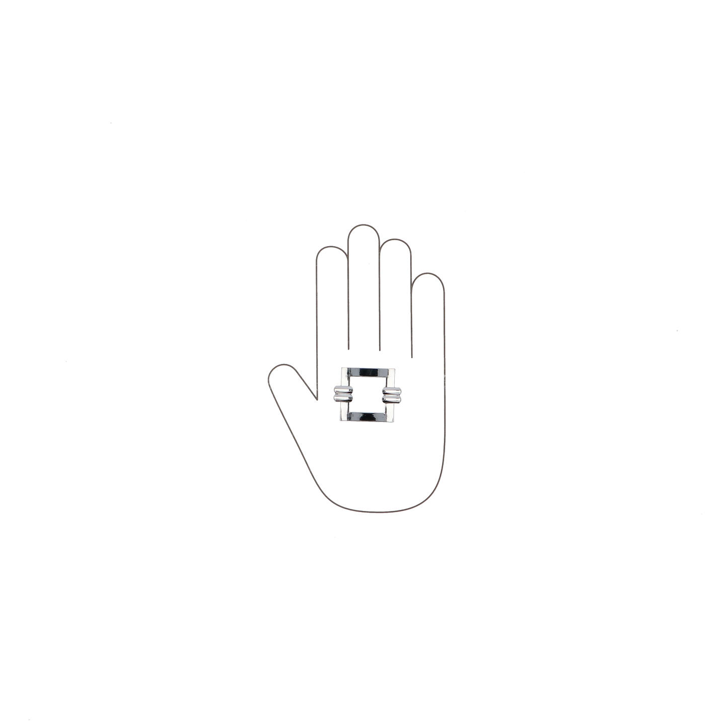 Bouton pour meubles en zamac Entraxe 32mm chrome poli - Gris / argent, Zamak - Image 4