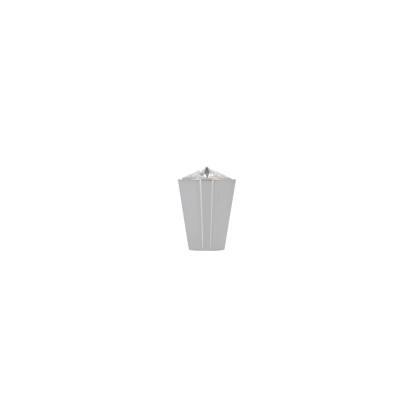 Bouton pour meubles en zamac et cristal Diamètre 17mm chrome poli - Gris / argent, Zamak - Image 2