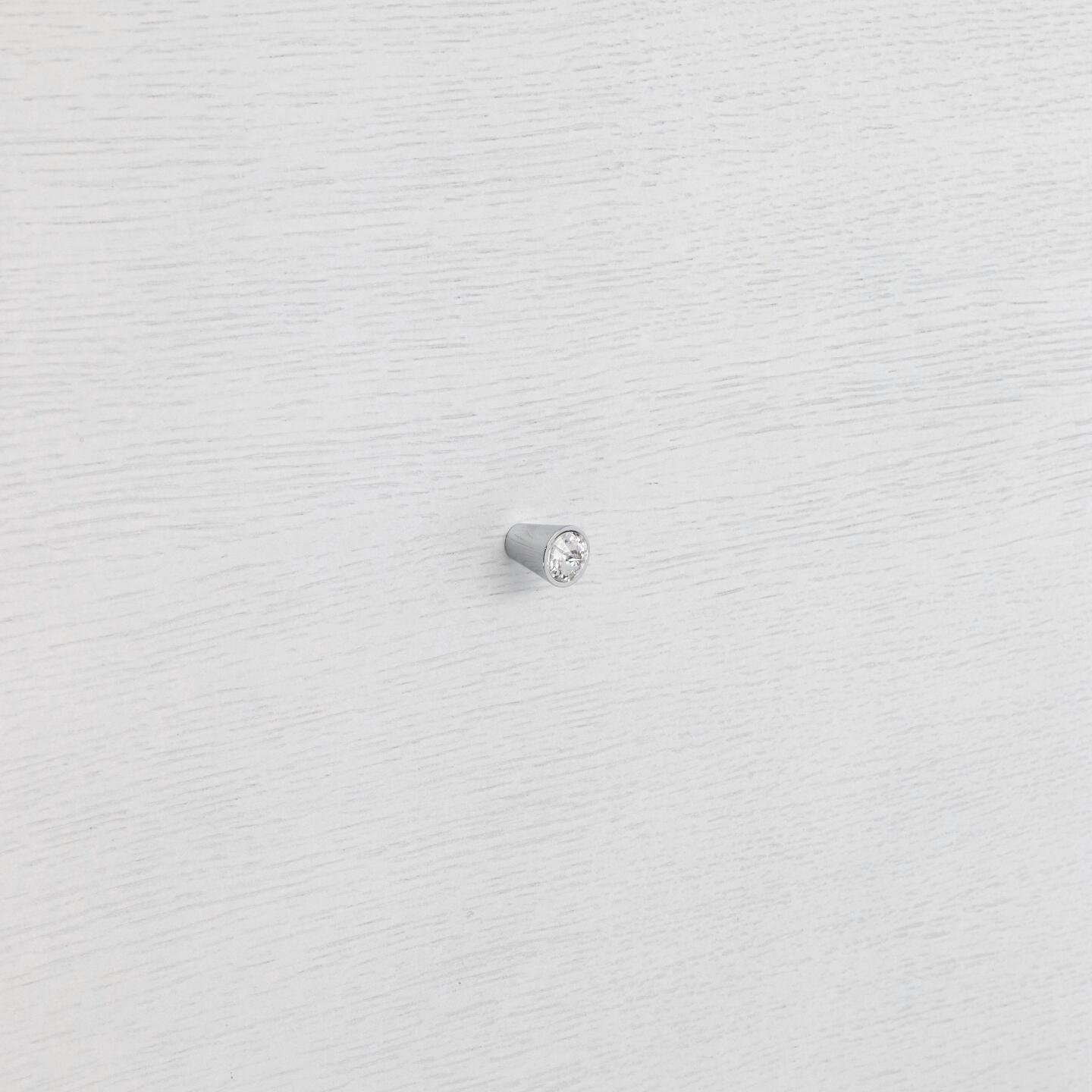 Bouton pour meubles en zamac et cristal Diamètre 17mm chrome poli - Gris / argent, Zamak - Image 5