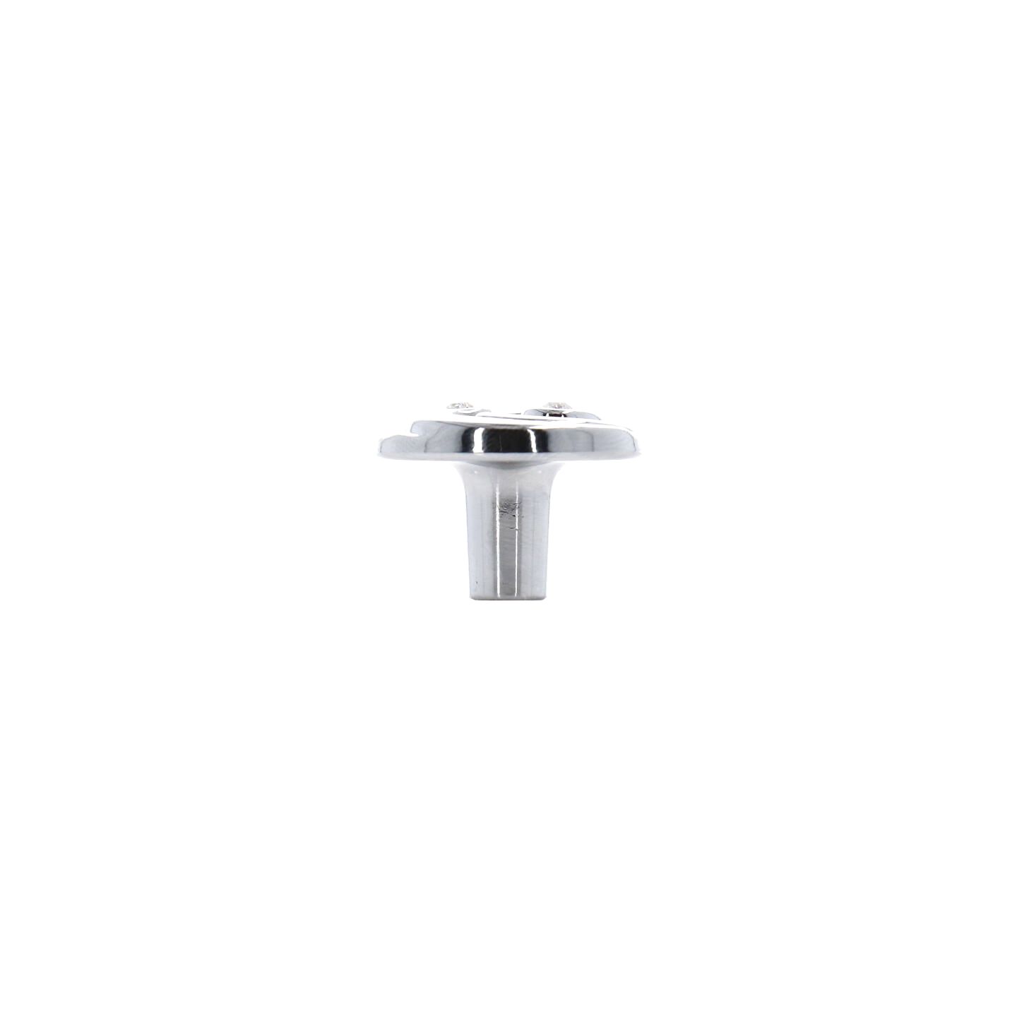 Bouton pour meubles en zamac et cristal Diamètre 31mm chrome poli - Gris / argent, Zamak – Image 2