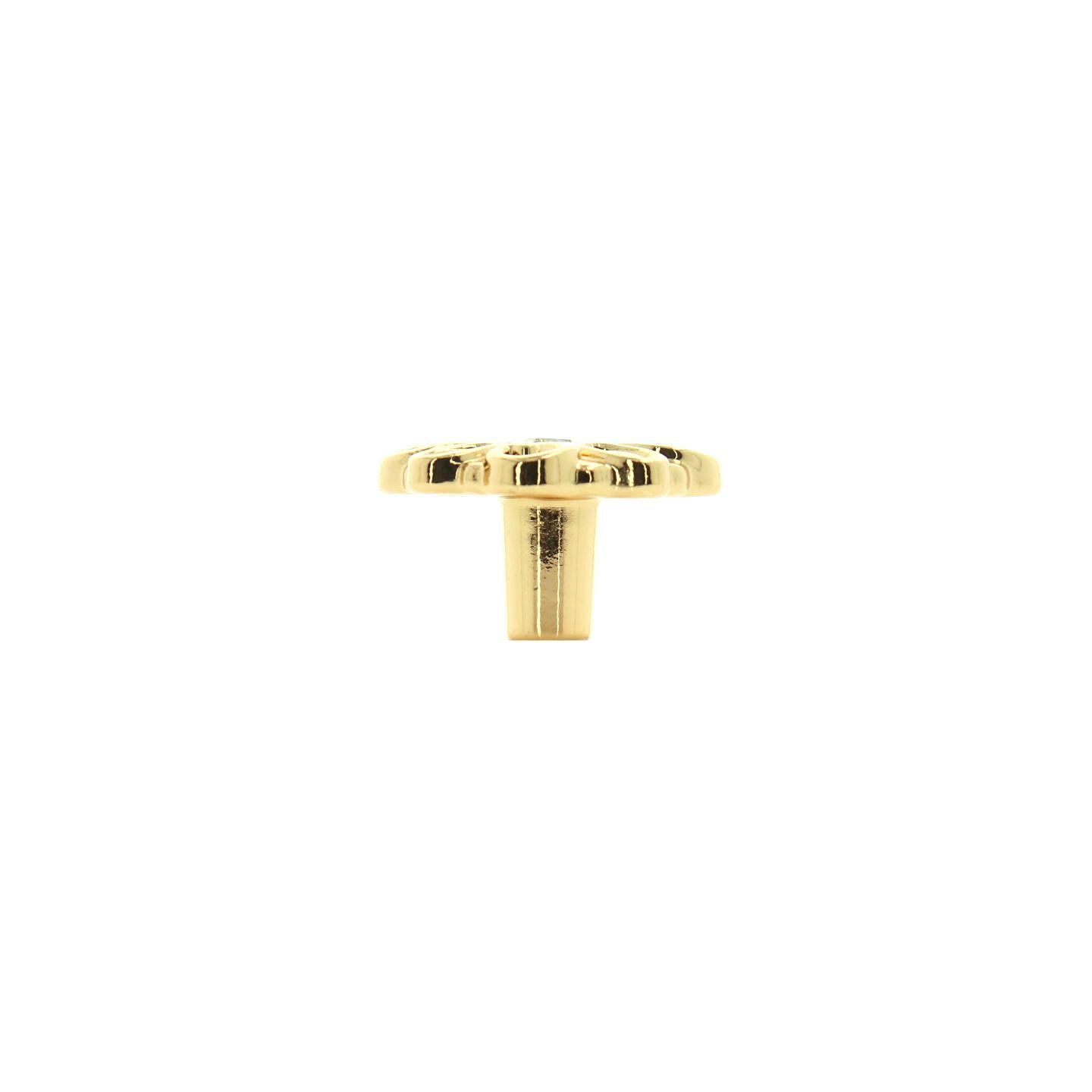 Bouton pour meubles en zamac et cristal Diamètre 36mm x 21 plaqué or - Jaune / doré, Zamak - Imagen 2