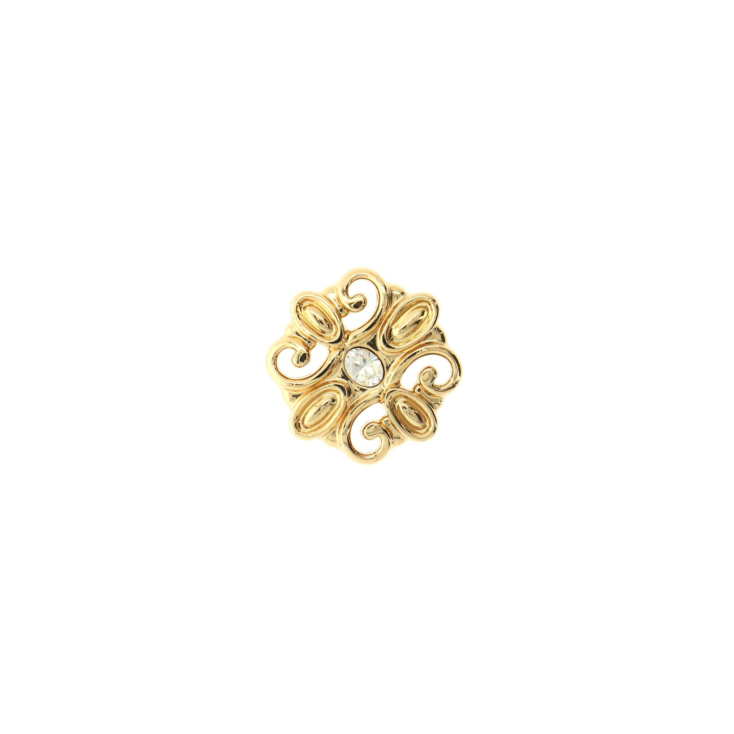 Bouton pour meubles en zamac et cristal Diamètre 36mm x 21 plaqué or - Jaune / doré, Zamak - Imagen 3