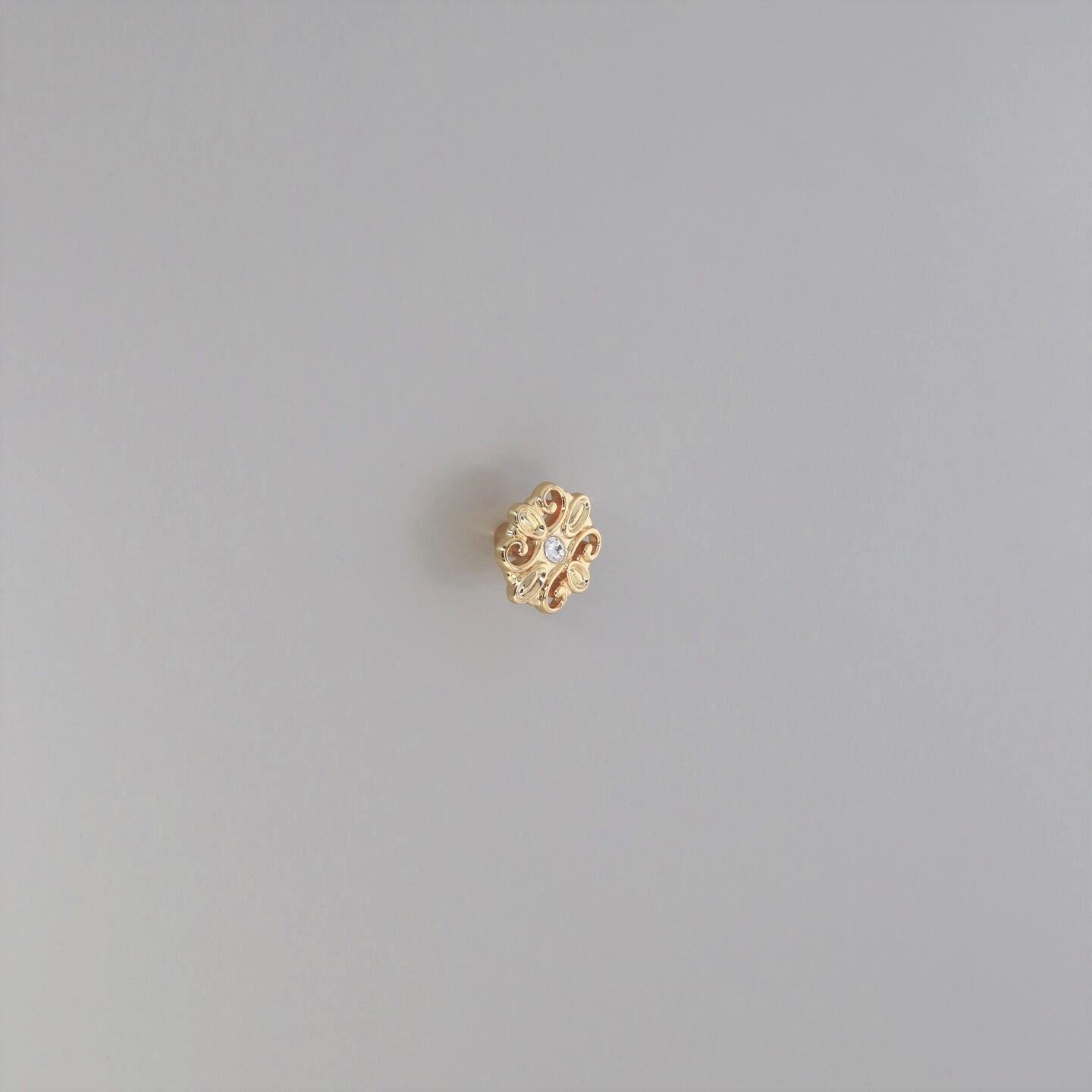 Bouton pour meubles en zamac et cristal Diamètre 36mm x 21 plaqué or - Jaune / doré, Zamak - Imagen 5