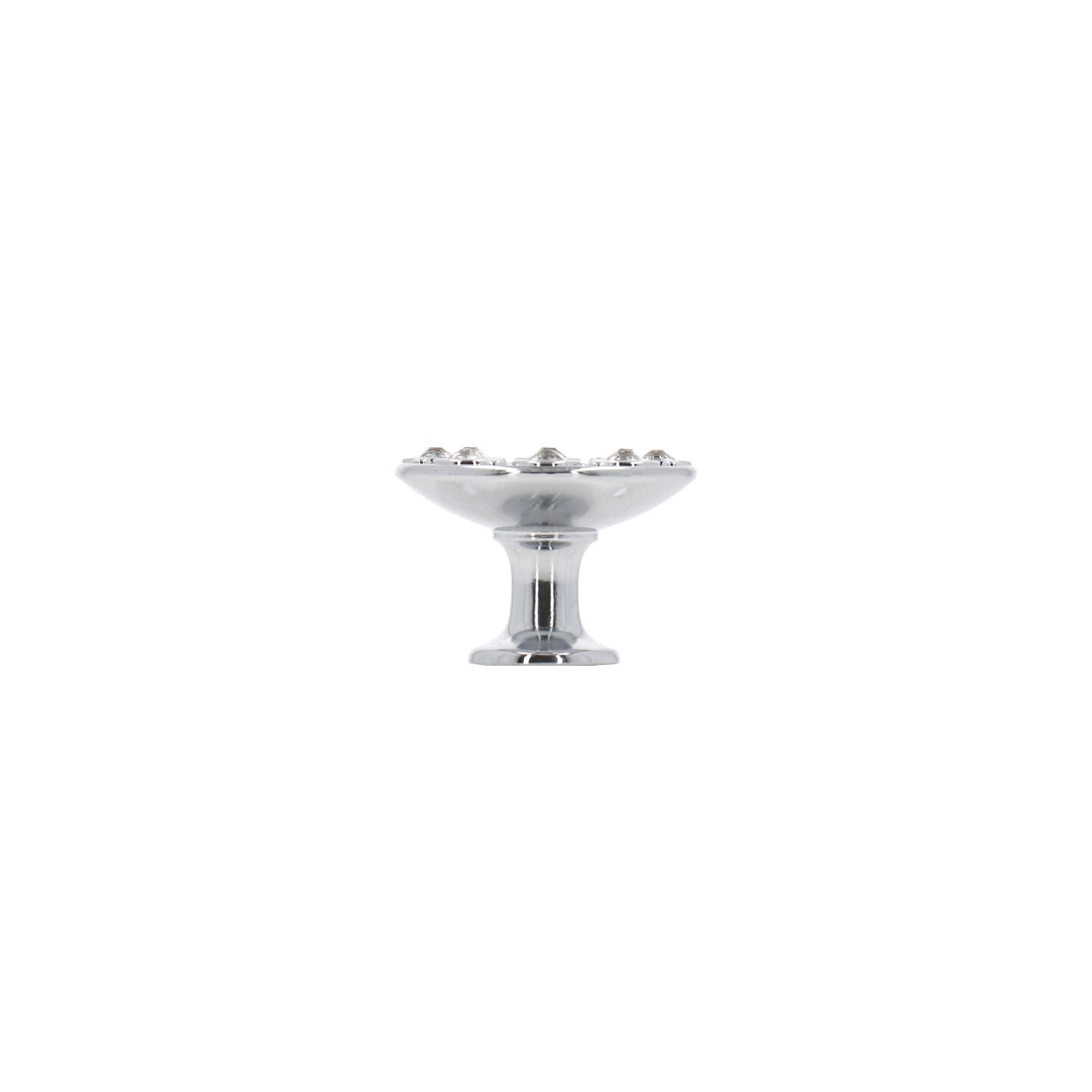 Bouton pour meubles en zamac et cristal Diamètre 32mm chrome poli - Gris / argent, Zamak - Imagen 2