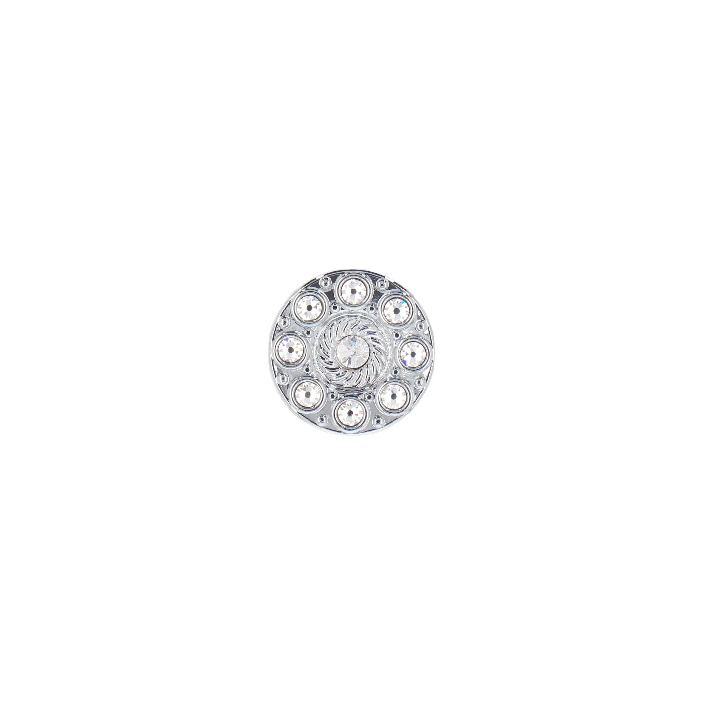 Bouton pour meubles en zamac et cristal Diamètre 32mm chrome poli - Gris / argent, Zamak - Imagen 3