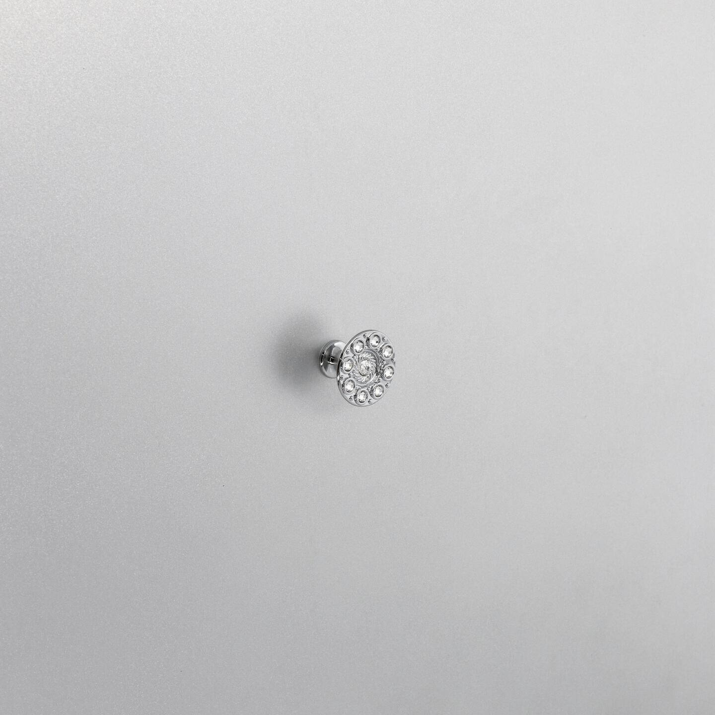 Bouton pour meubles en zamac et cristal Diamètre 32mm chrome poli - Gris / argent, Zamak - Imagen 5