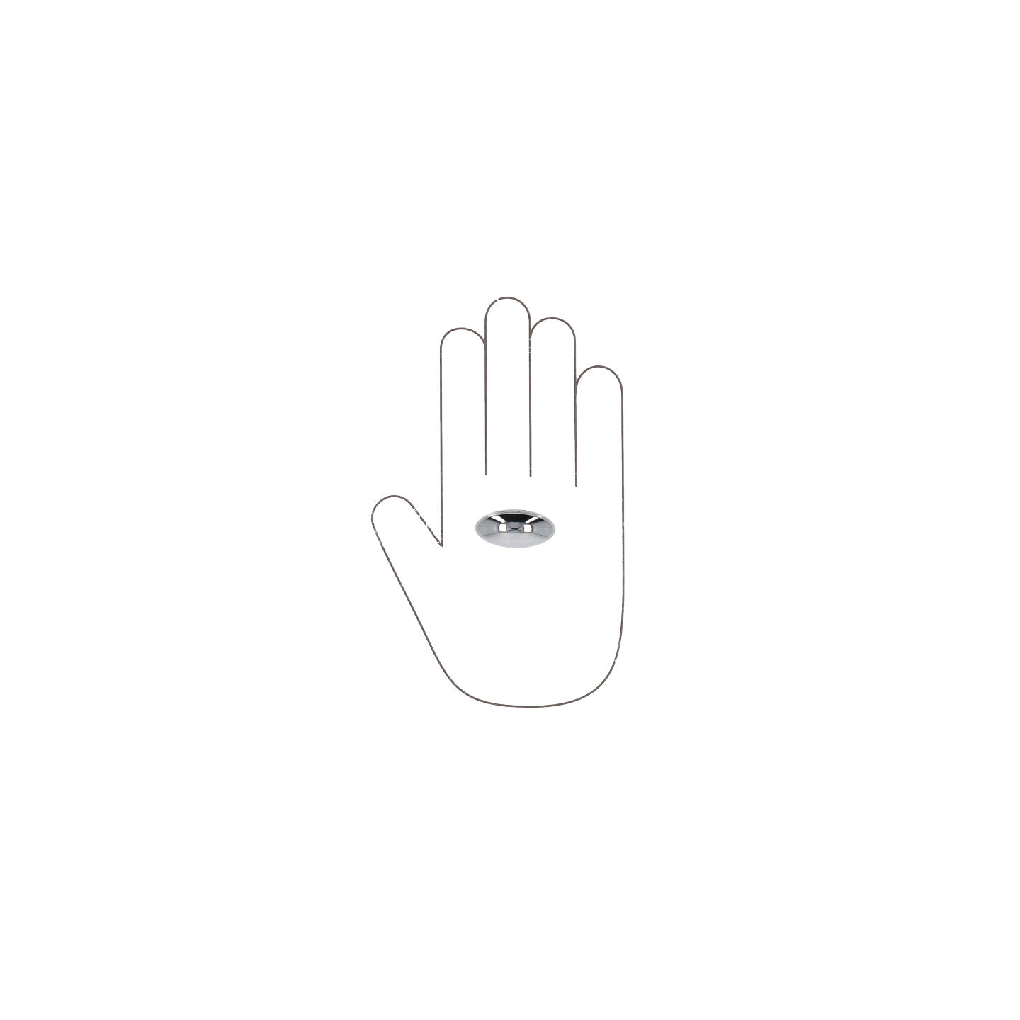 Bouton pour meubles en zamac Diamètre 37mm chrome poli - Gris / argent, Zamak – Image 4