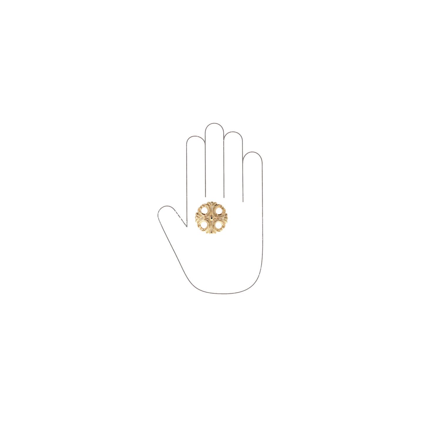 Bouton pour meubles en zamac Diamètre 37mm plaqué or - Jaune / doré, Zamak – Image 4