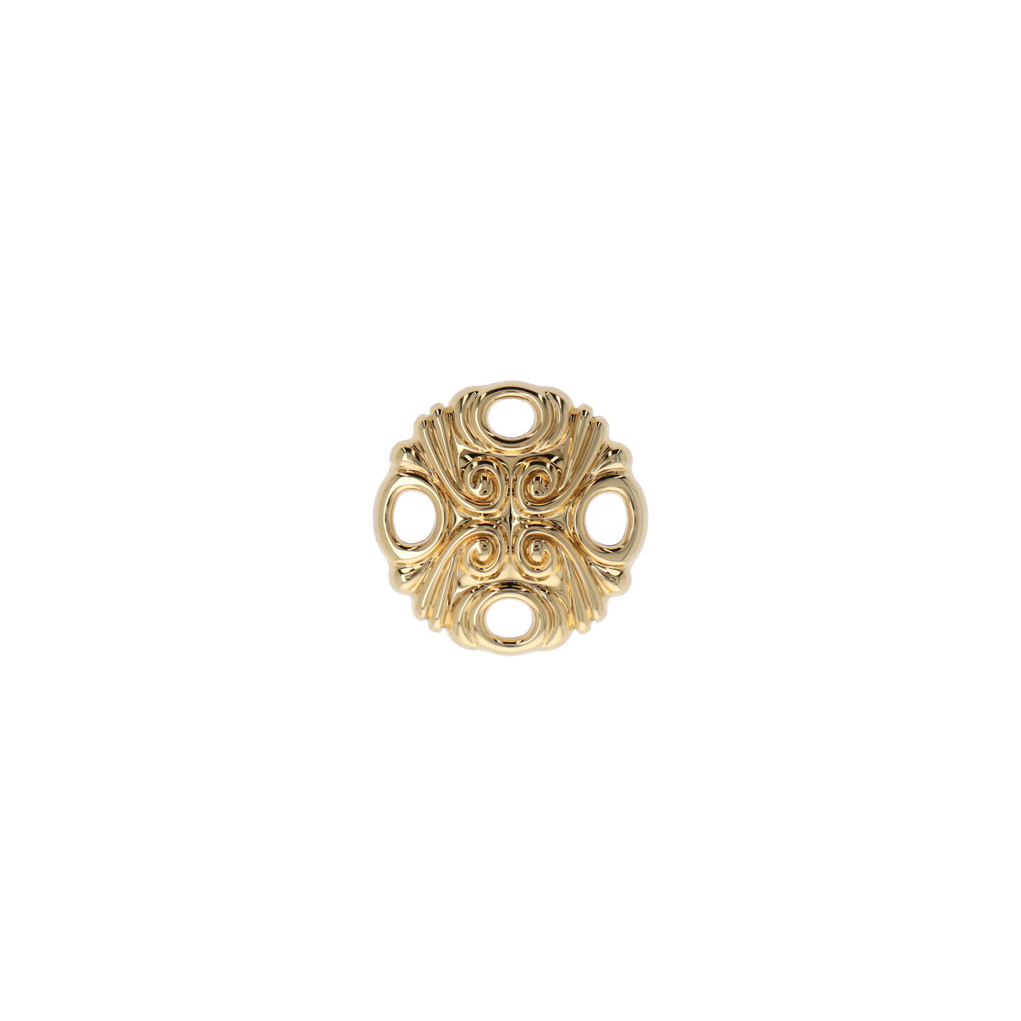 Bouton pour meubles en zamac Diamètre 36mm plaqué or - Jaune / doré, Zamak - Image 3