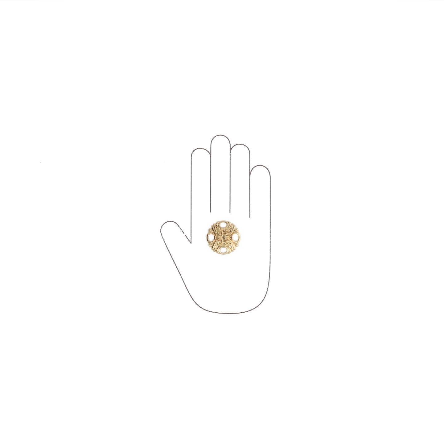 Bouton pour meubles en zamac Diamètre 36mm plaqué or - Jaune / doré, Zamak - Image 4