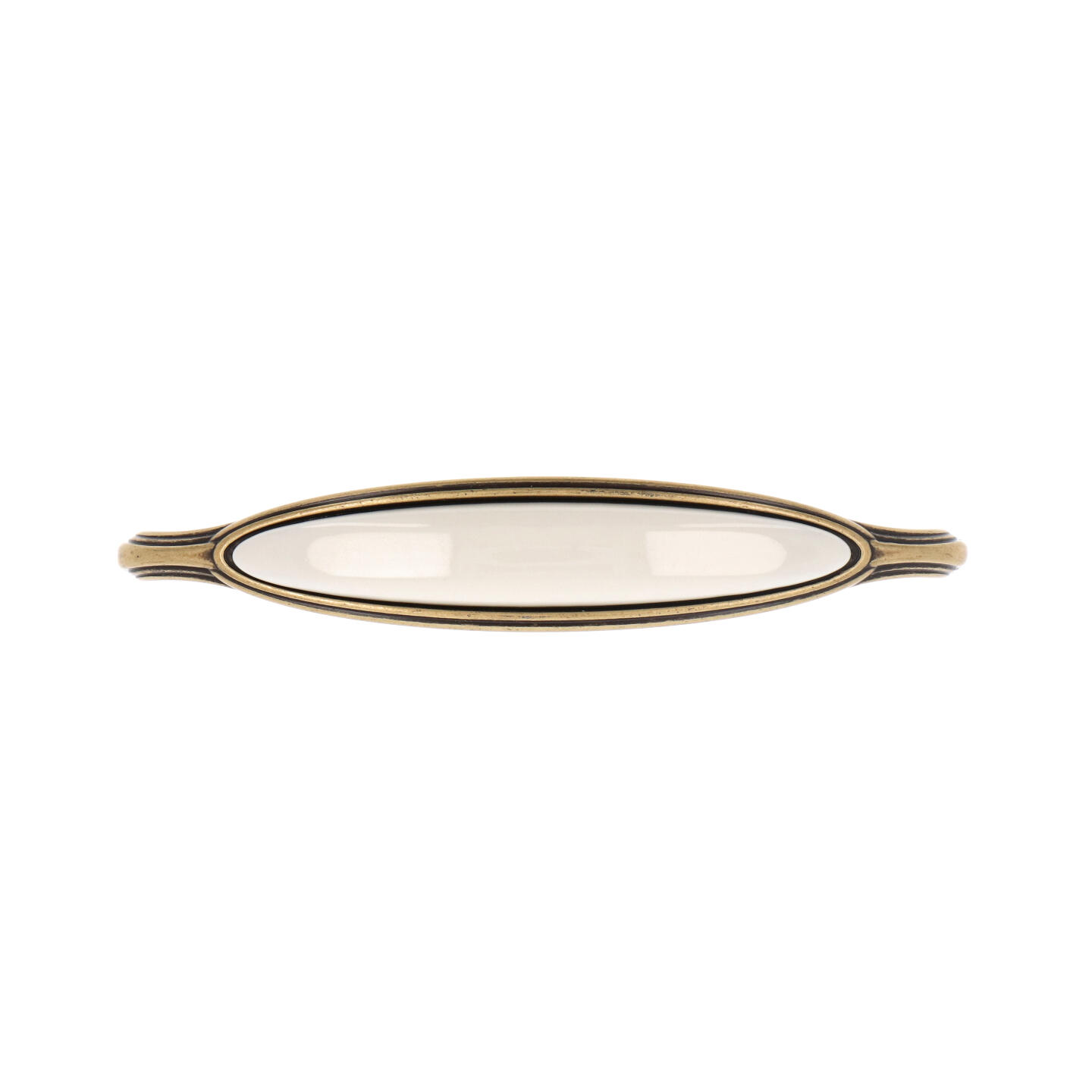 Poignée pour meubles en zamac et porcelaine Entraxe 128mm Florence antique - Marron, Zamak - Imagen 3