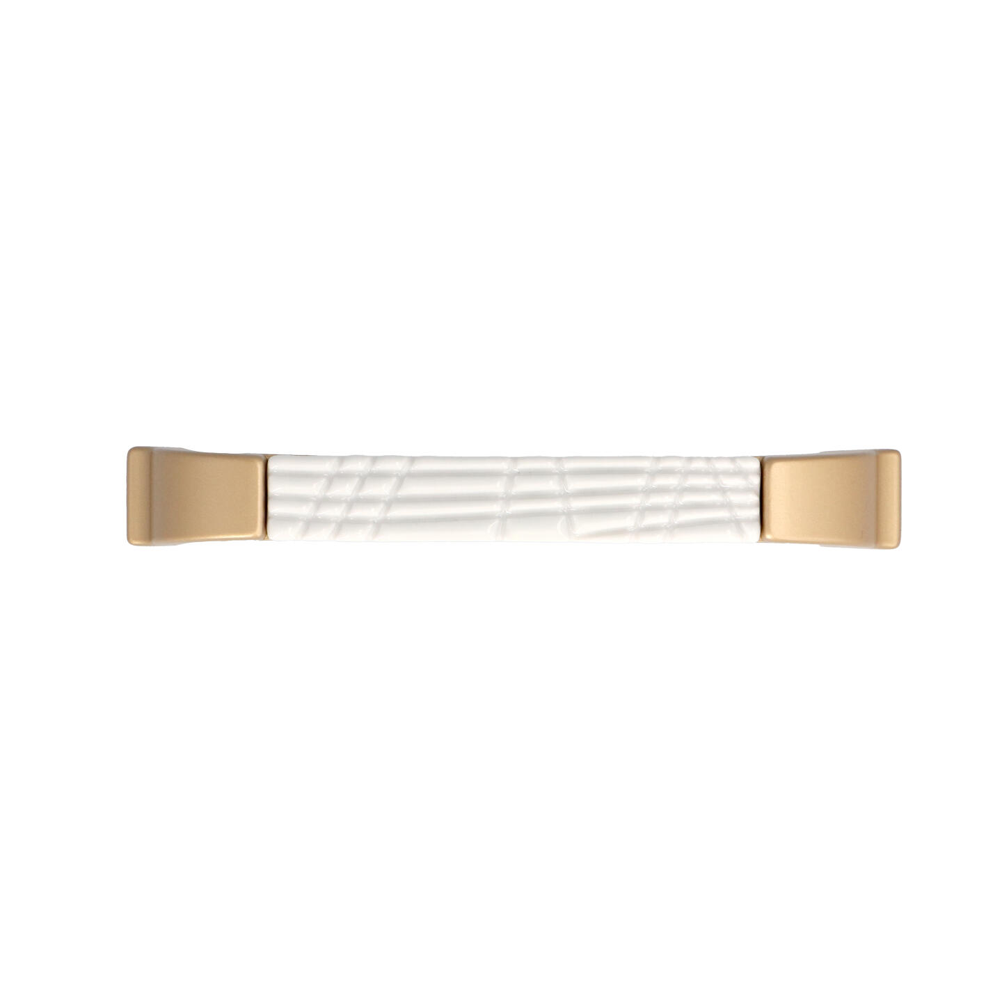 Poignée pour meubles en zamac et porcelaine Entraxe 128mm Alucover laiton - Jaune / doré, Zamak – Image 3