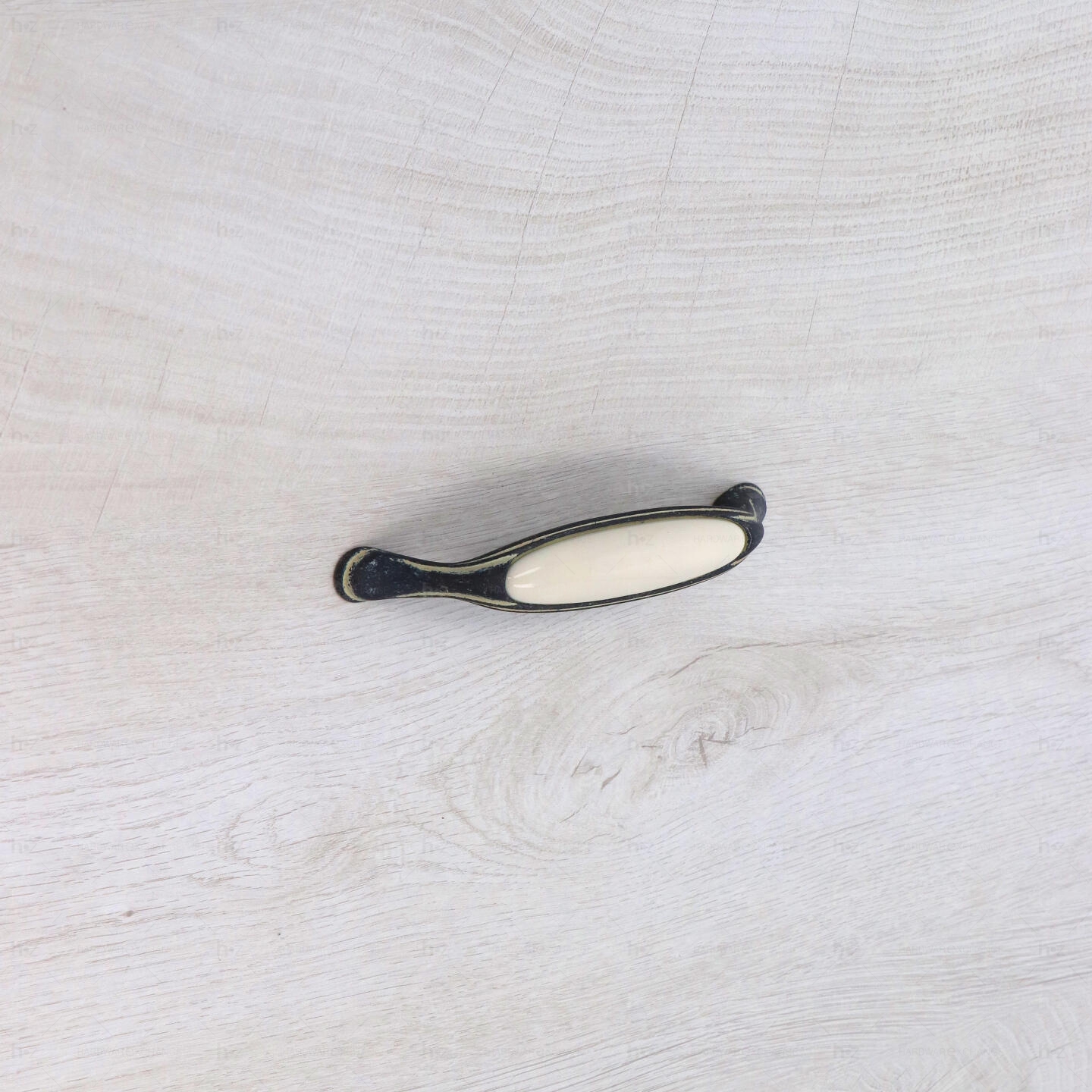 Poignée pour meubles en zamac et Porcelaine Entraxe 128mm Ivoire rustique - Beige, Zamak - Imagen 4
