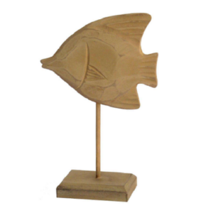 Poisson décoratif en bois, 16 x 7 x h 26 cm – Marron