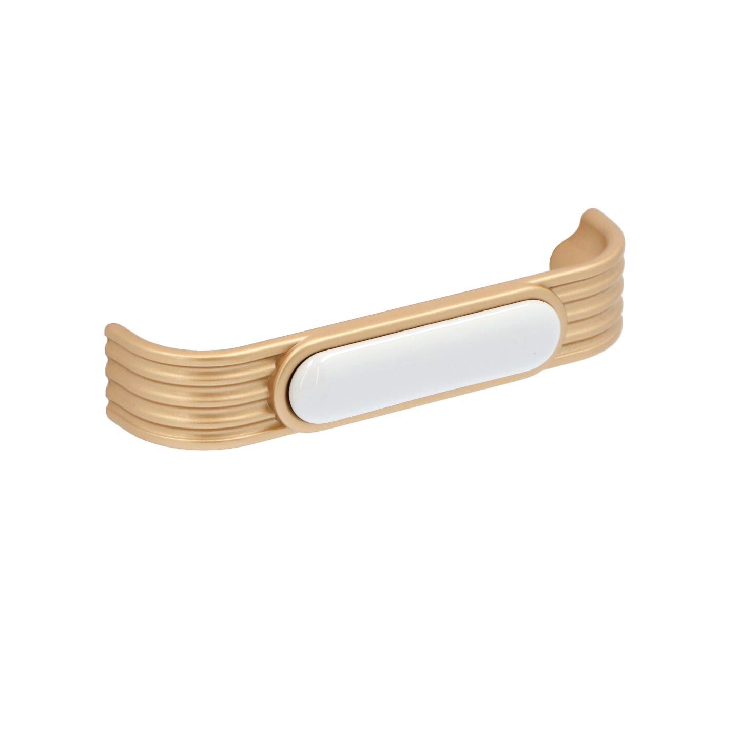 Poignée pour meubles en zamac et Porcelaine Entraxe 96mm Alucover laiton - Jaune / doré, Zamak