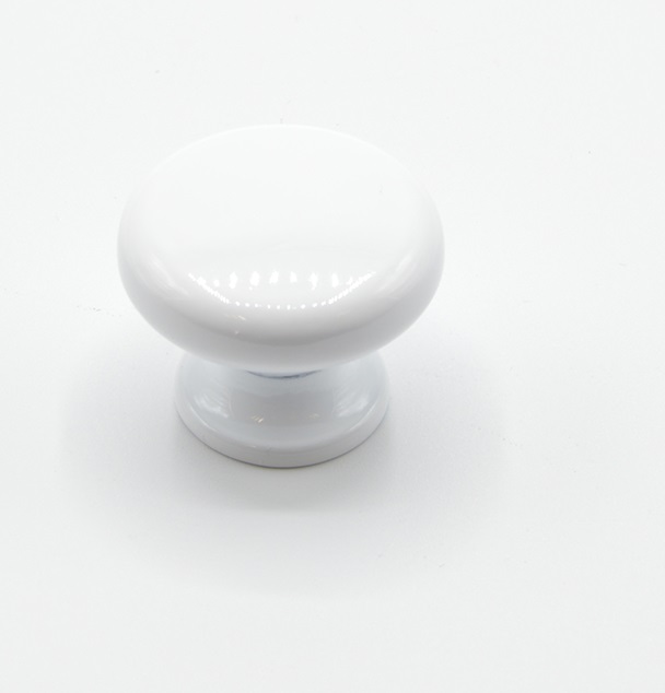 Bouton de meuble en zamac D 30 mm BLANC - Zamak