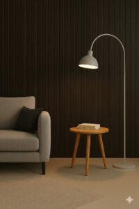 Panneau mural 3D en MDF massif Chene  Foncé satiné 2760 mm X 750 mm – Design ondulé SMOOTH WAVY – Revêtement décoratif intérieur  – Marron