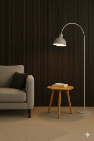 Panneau mural 3D en MDF massif Chene  Foncé satiné 2760 mm X 750 mm – Design ondulé SMOOTH WAVY – Revêtement décoratif intérieur  - Marron