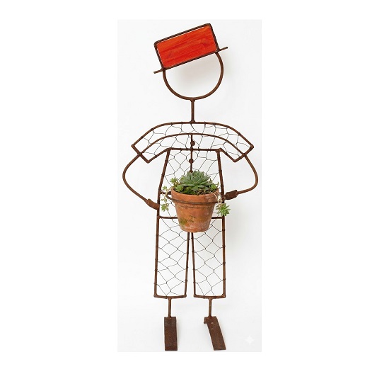 Support Pot de fleur en fer forgé, avec anneau de support pour 1 pot, - Noir - Imagen 2