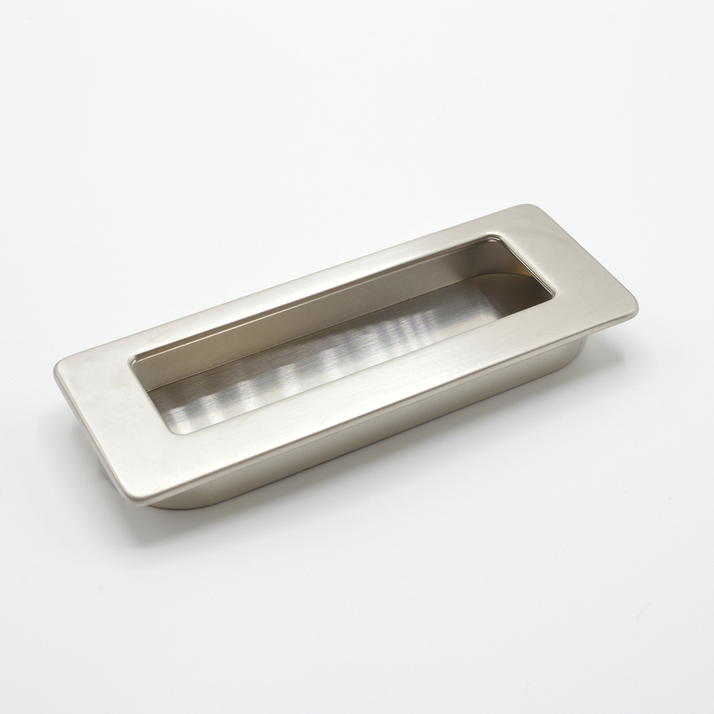 Poignée cuvette rectangulaire de meuble en zamac 113x42 mm NICKELÉ BROSSÉ - Gris / argent, Zamak
