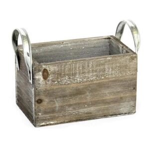 Porte 2 bouteilles, Poignée metal. – Marron, Bois