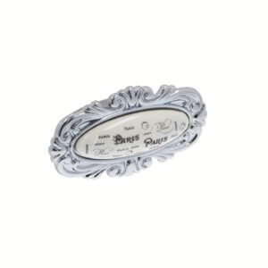 Bouton pour meubles en zamac et Porcelaine Entraxe 32mm chrome poli – Gris / argent, Zamak