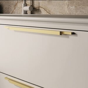 Poignée de meuble profil en aluminium Entraxe 247x14x18mm Or Satiné – Jaune / doré