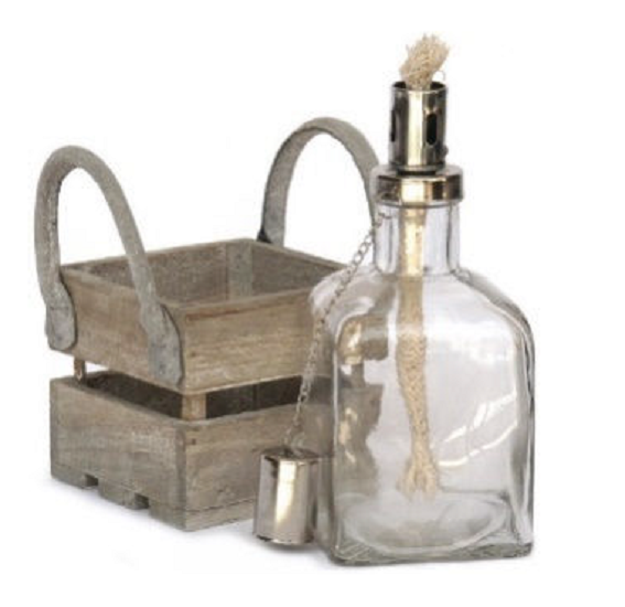 Pot à huile avec support en bois, L 11,5 cm - Incolore / transparent – Image 2