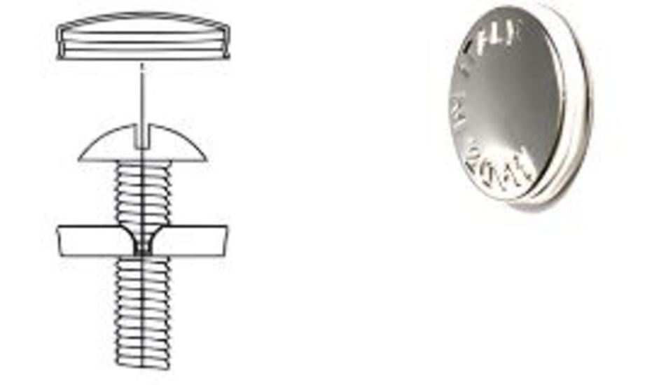1 Kit composés de 50 cache-vis nickel brillant Lot de 25 - Gris / argent, Laiton
