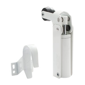 Frein rétention Réglable force 80 a 115 N, aluminium anodisé blanc, pour porte jusqu’à 100 KG.