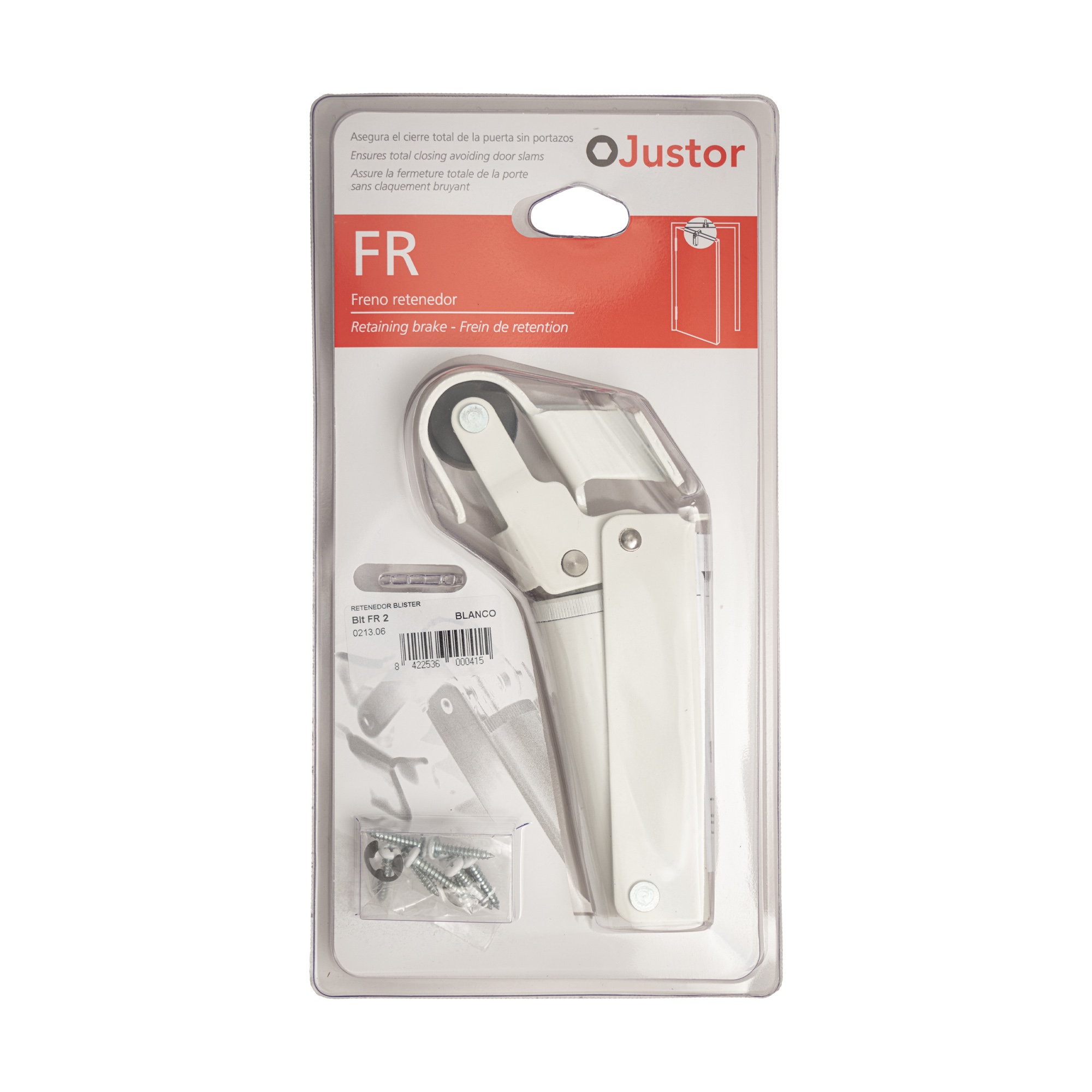 Frein de rétention force 80 N en aluminium anodisé blanc, pour porte jusqu’à 80 KG. - Imagen 4