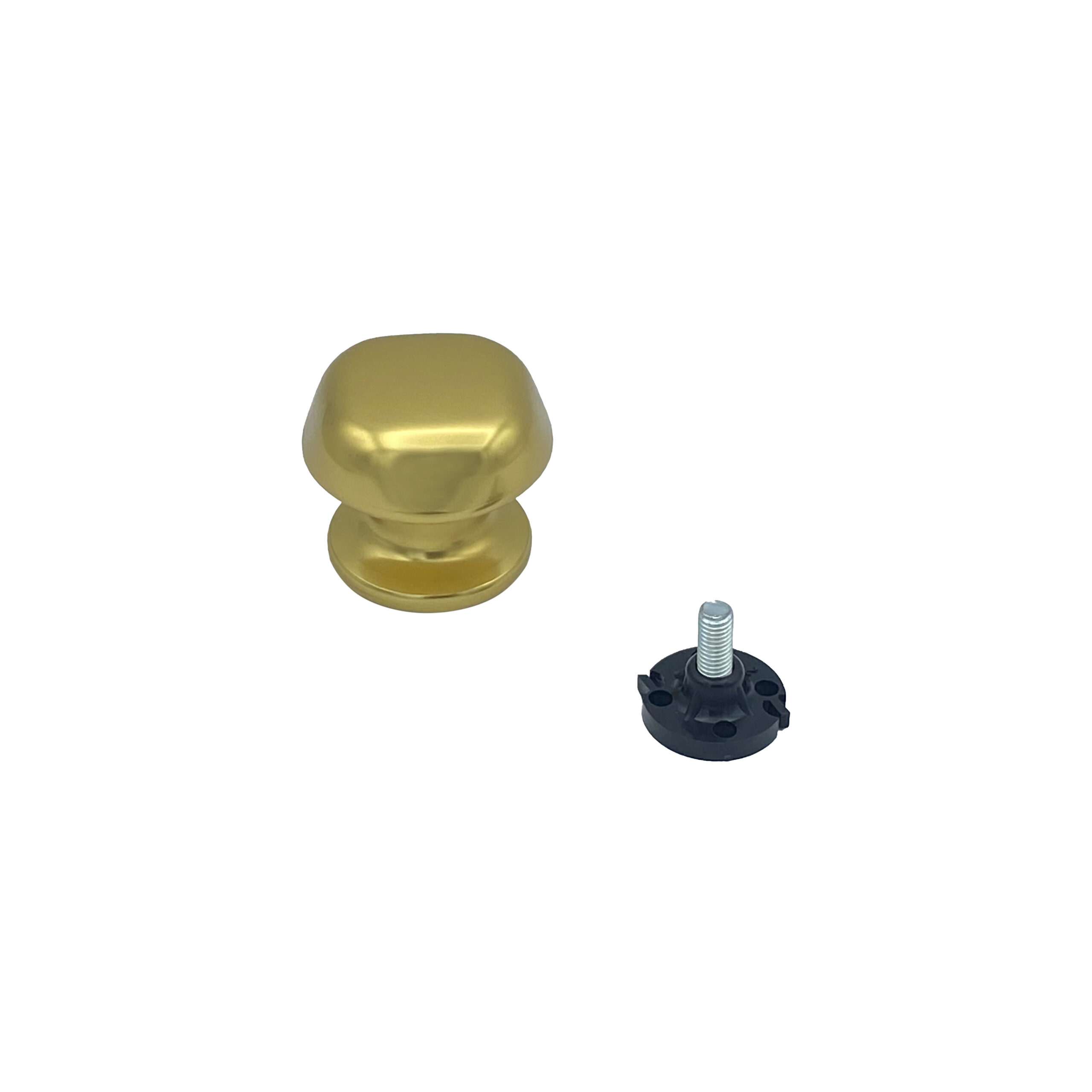 Bouton tirant de porte fixe Ø60 mm en aluminium Or poli - breveté - Jaune / doré – Image 2