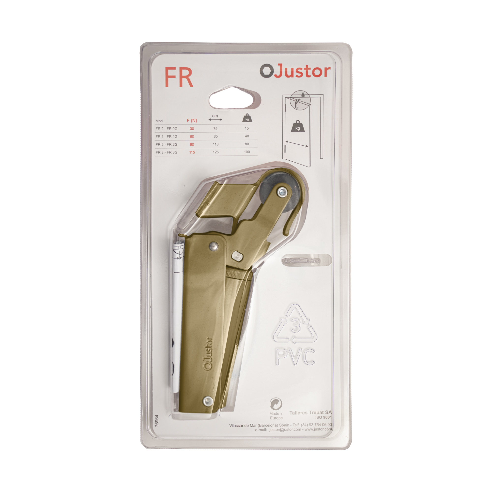 Frein de rétention force 80 N en aluminium anodisé bronze, pour porte jusqu’à 80 KG. - Orange / cuivré – Image 5