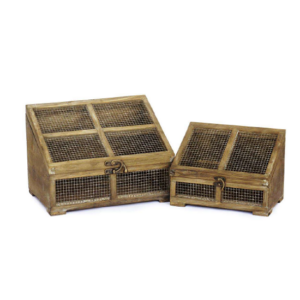 Lot de 2 serres grillagées S-23×14 x h16,5-9cm, L-30×19 x h21-11cm