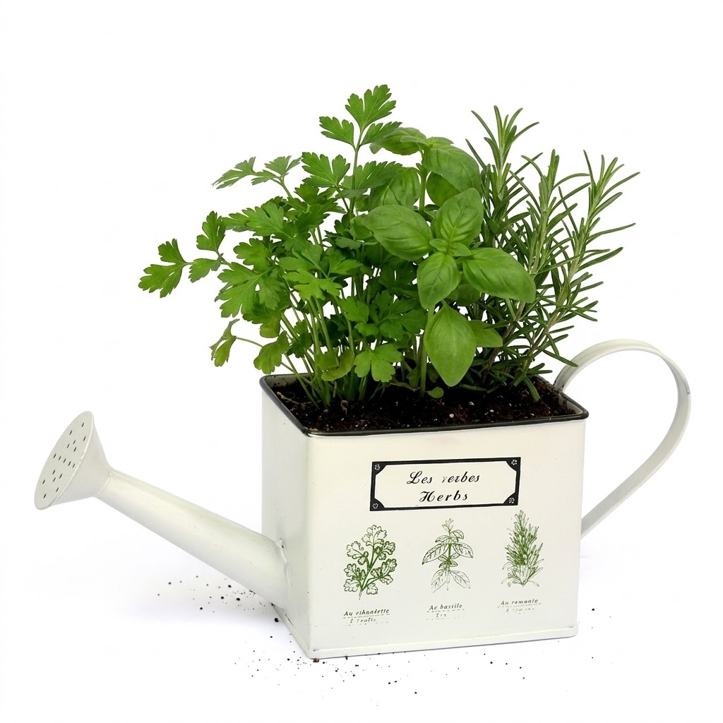 Arrosoir de jardin en métal, H 11,5cm - Blanc - immagine 2