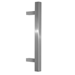 Poignée de tirage Carrée 30×30 mm – Entraxe=500 – S=85 – A=70 – L=650 mm – incliné 60° – INOX 304 poli – Gris / argent, Acier inoxydable