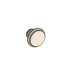 Bouton pour meubles en zamac et Porcelaine Diamètre 35mm Ivoire rustique – Beige, Zamak