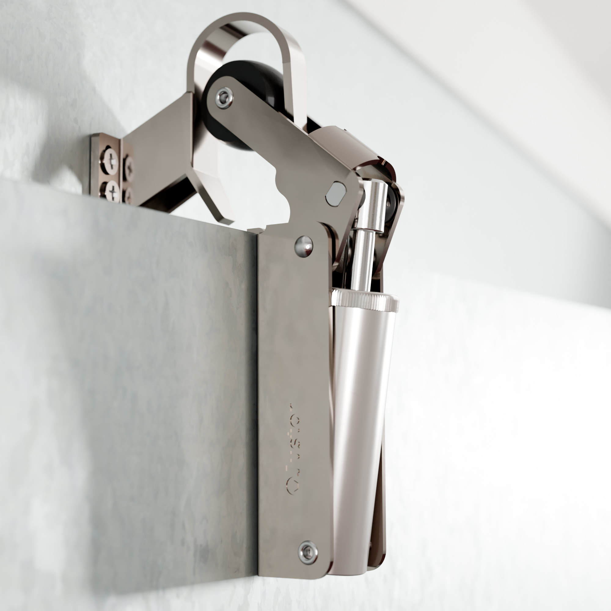 Frein rétention Réglable force 80 a 115 N, totalement en acier inox 304, pour porte jusqu’à 100 KG. - Gris / argent, Acier inoxydable – Image 3