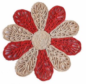 Dessous de plat en sisal rouge 36 cm lot de 2