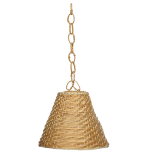 Abat-jour en osier naturel 33 cm de diamètre et 28cm de haut sans passe-câble - Beige