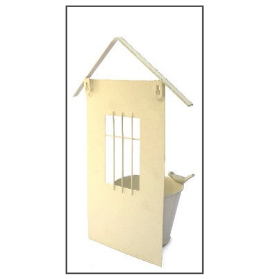 Jardinière métal beige "Le Jardinier", a suspendre H 38cm, – Image 2