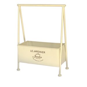 Jardinière avec pieds en metal beige 35×16 x h44cm m – Fer