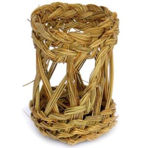 Porte bougie en sparte naturelle Diamètre 9 x H10cm - Marron, Fibre naturelle