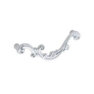 Poignée pour meubles en zamac et cristal Entraxe 96mm chrome poli – Gris / argent, Zamak